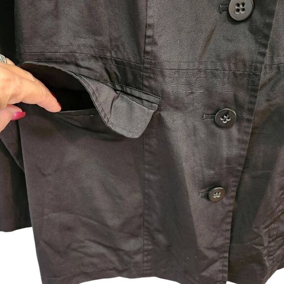 Vintage Cyclone rain jacket black button front size Large - Picture 2 of 6